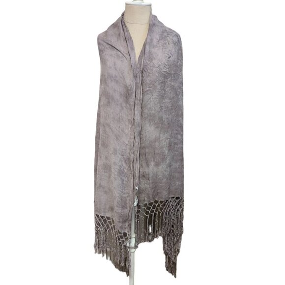 Brokedown Scarf Military Marble Wrap Fringe Acid Space Wash Rayon Boho Goth - Picture 2 of 5